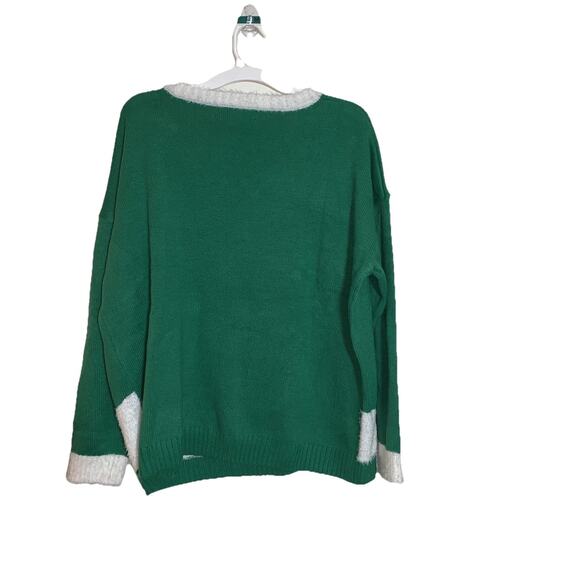 Womens XL Ugly Christmas Sweater Llama Reindeer Santa Green Sequins Jingle Bells - Picture 5 of 7